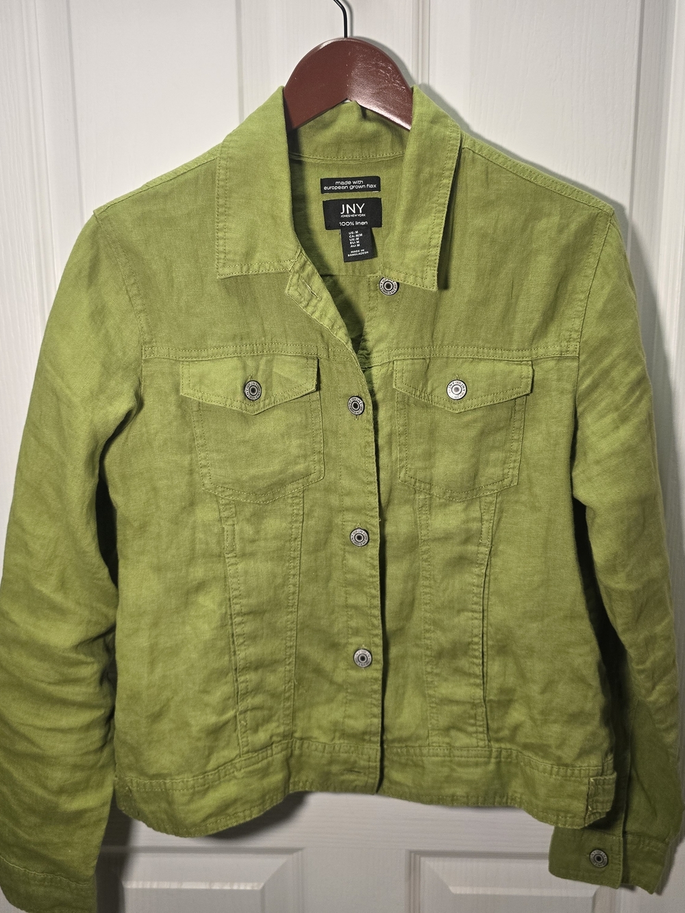 Jones New York Chartreuse Linen Jacket
